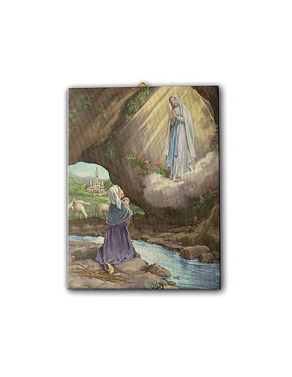 Cadre sur toile de l'apparition de Lourdes