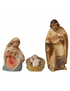 Nativité sculptée en bois peint 2