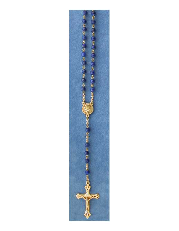 Chapelet stellor en verre lapis-lazuli