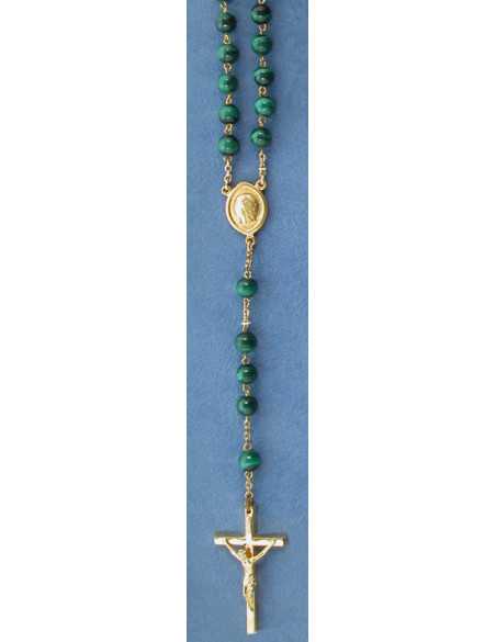 Stellar rosary in malachite
