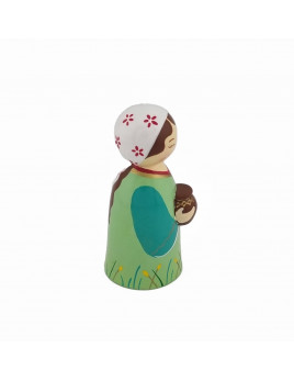 Crèche en bois tourné - Femme au vase 2