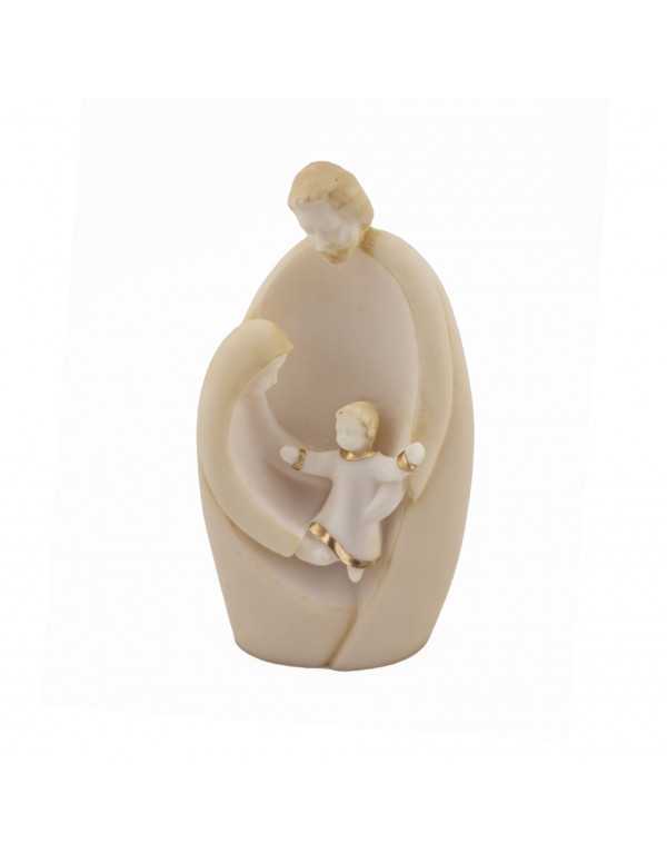 Statue Sainte Famille - Beige et or