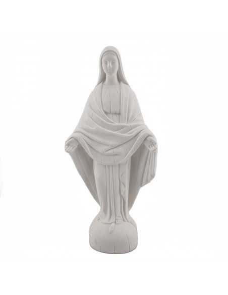 Statue de la Vierge miraculeuse en pierreline blanc de 22 cm