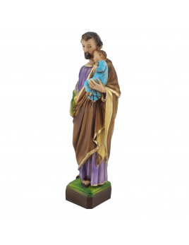 Jolie statue en résine polychrome de saint Joseph portant l'Enfant-Jésus 2