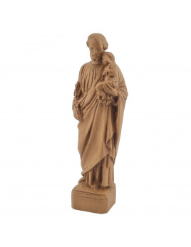 Statue de saint Joseph avec l'Enfant-Jésus, en résine ton bois, 24 cm