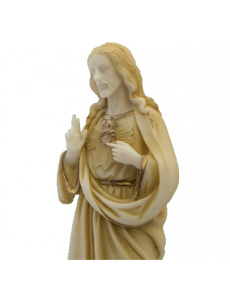 Statue Sacré-Cœur - albâtre or