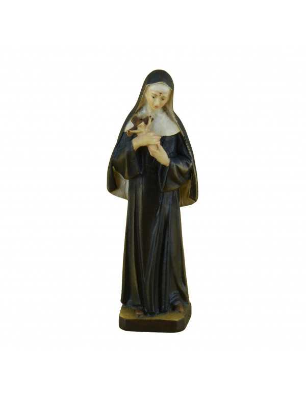 Small painted wood statue of Saint Rita - 12 cm...