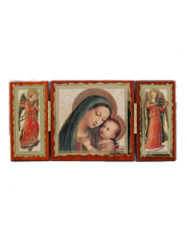 Triptyque de la Vierge et l'Enfant - bois padouk