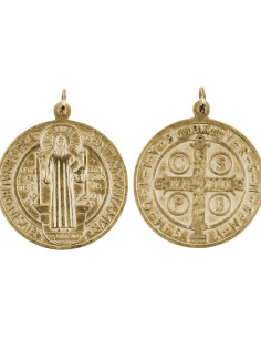 Grande médaille dorée Saint Benoît - 3 cm