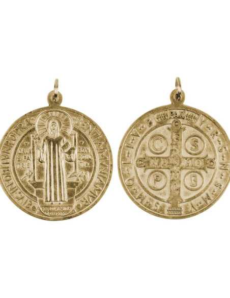 Grande médaille dorée Saint Benoît - 3 cm