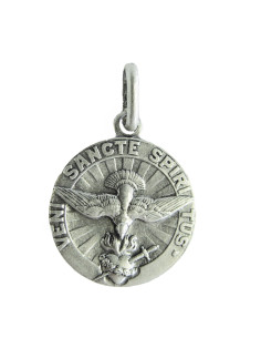 Médaille du Saint-Esprit en métal argenté 18 mm