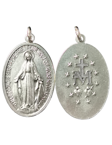 médaille miraculeuse en métal argenté 45 mm