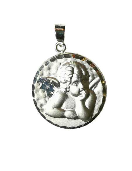 Médaille 18 mm en argent 925 d'un ange