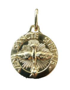 Médaille du Saint Esprit en plaqué or de 14 mm de diamètre