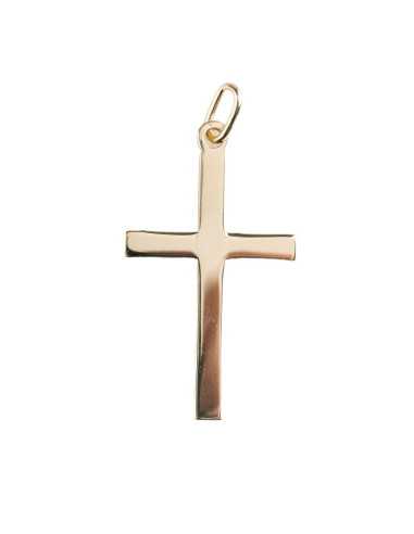 Croix plate en plaqué or de 35 mm