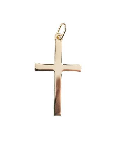 Croix plate en plaqué or de 35 mm