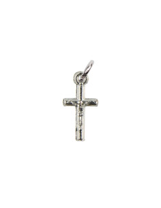 Petite Croix avec Christ - Pendentif en métal argenté