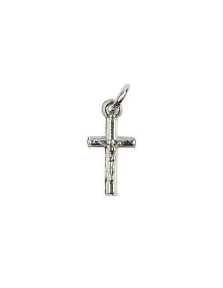 Petite Croix avec Christ - Pendentif en métal argenté