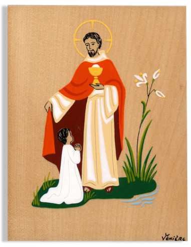 Plaquette en laminage représentant Jésus Pain de Vie, réalisée par les bénédictines de Venière.