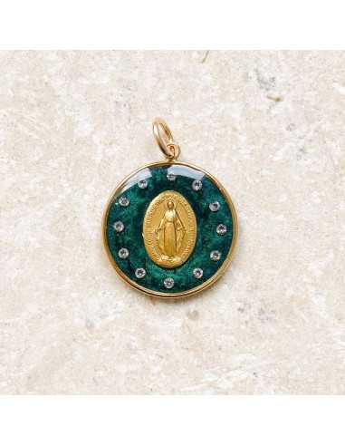 Médaille miraculeuse couronnée d'étoiles mica...