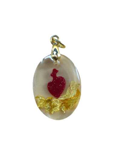 Pendentif du Sacré-Cœur en résine transparente