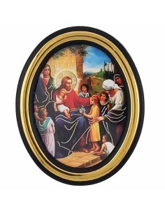 Médaillon icône - Jésus bénissant les enfants