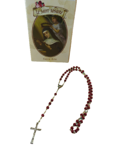 Chapelet sainte Rita parfumé à la rose