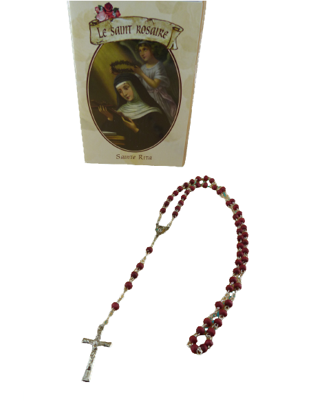 Chapelet sainte Rita parfumé à la rose
