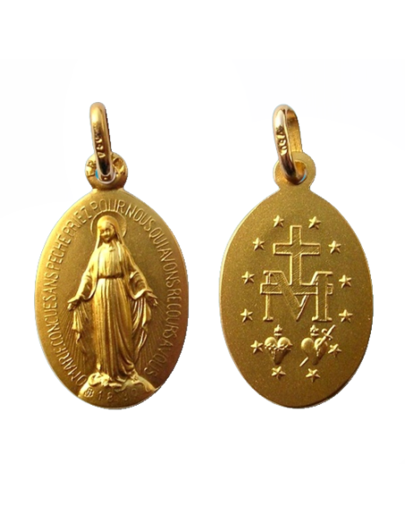 Médaille miraculeuse plaqué or. De 11 à 21 mm
