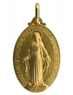 Médaille miraculeuse plaqué or. De 11 à 21 mm