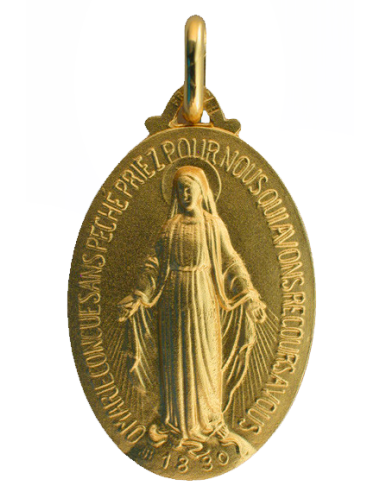 Médaille miraculeuse plaqué or. De 11 à 21 mm