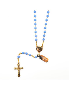 Chapelet stellor verre soie bleu 2