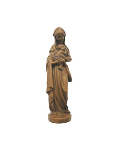Statue Vierge à l'Enfant ton bois