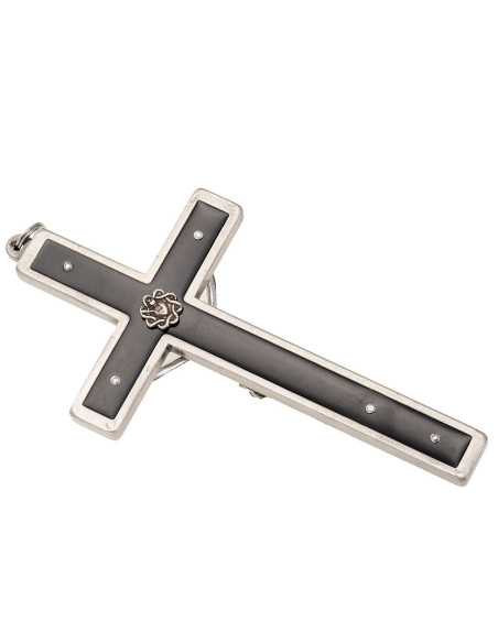 Crucifix traditionnel de la bonne mort en laiton émaillé