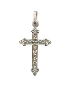 Jolie petite croix ornée en argent 925 millièmes. 2