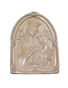 Joli bas-relief en plâtre, Notre-Dame du Bon Secours, avec attache au dos 2