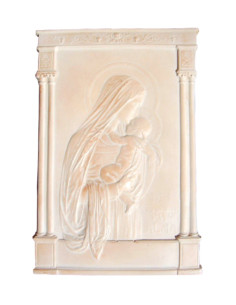 Bas-relief en plâtre de la Vierge à l'Enfant
