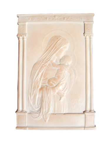 Bas-relief en plâtre de la Vierge à l'Enfant