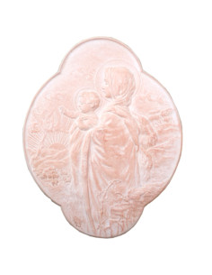 Joli bas-relief en plâtre, de la Vierge de l'Aurore, avec attache au dos.