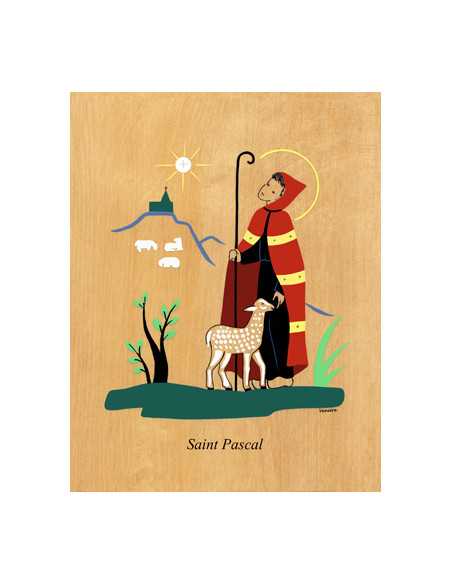 Tableau en bois Saint Patron - 10.5x13 cm