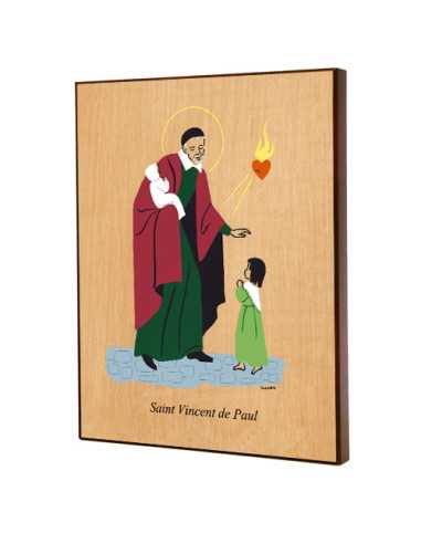 Tableau en bois Saint Patron - 10.5x13 cm