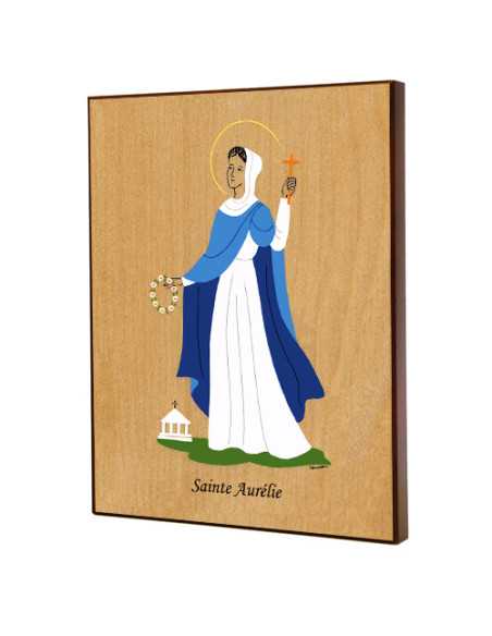 Tableau en bois Saint Patron - 10.5x13 cm