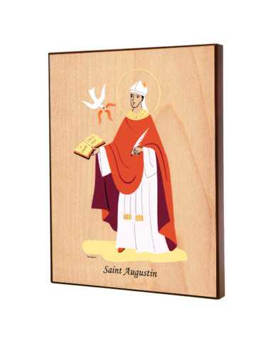 Tableau en bois Saint Patron - 13x19 cm