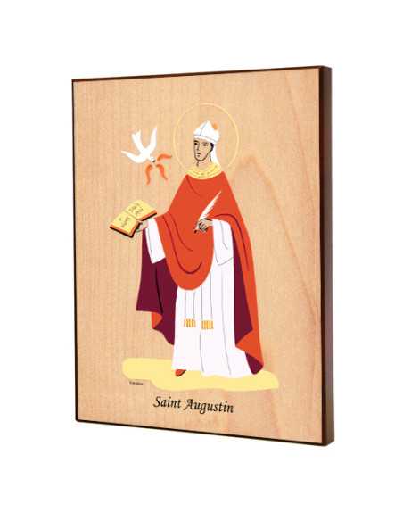 Tableau en bois Saint Patron - 13x19 cm