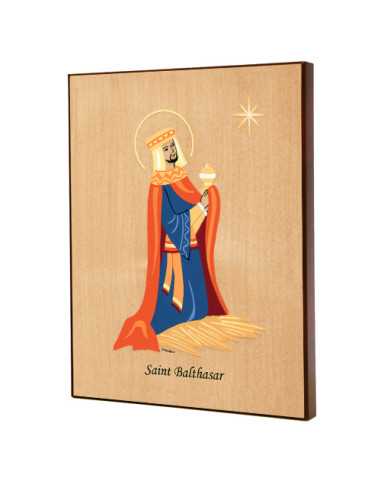 Tableau en bois Saint Patron - 13x19 cm