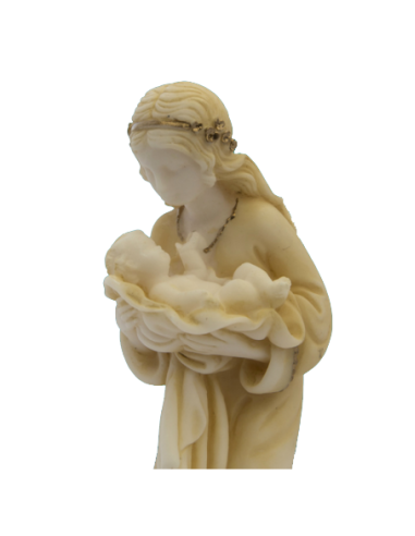 Statue Vierge en prière - albâtre or