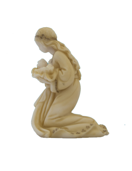 Alabaster and gold statue of the Virgin in prayer