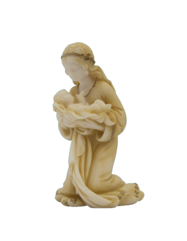 Alabaster and gold statue of the Virgin in prayer