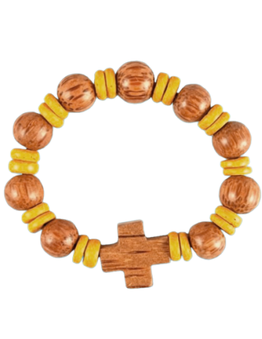 Bracelet dizainier en bois de cocotier réalisé dans un atelier solidaire aux Philippines.