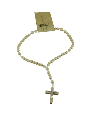 Chapelet en bois naturel clair monté par les bénédictines de Saint Thierry